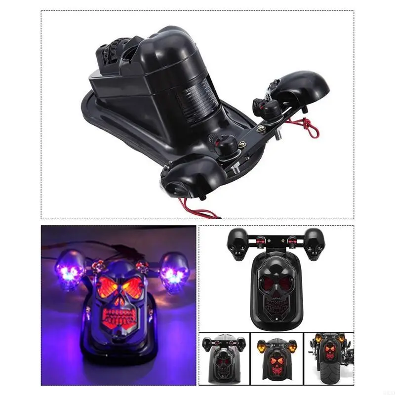 R53D Motorcycle 12V Turn Signals Skull Tail Light Rear Brake Lamp