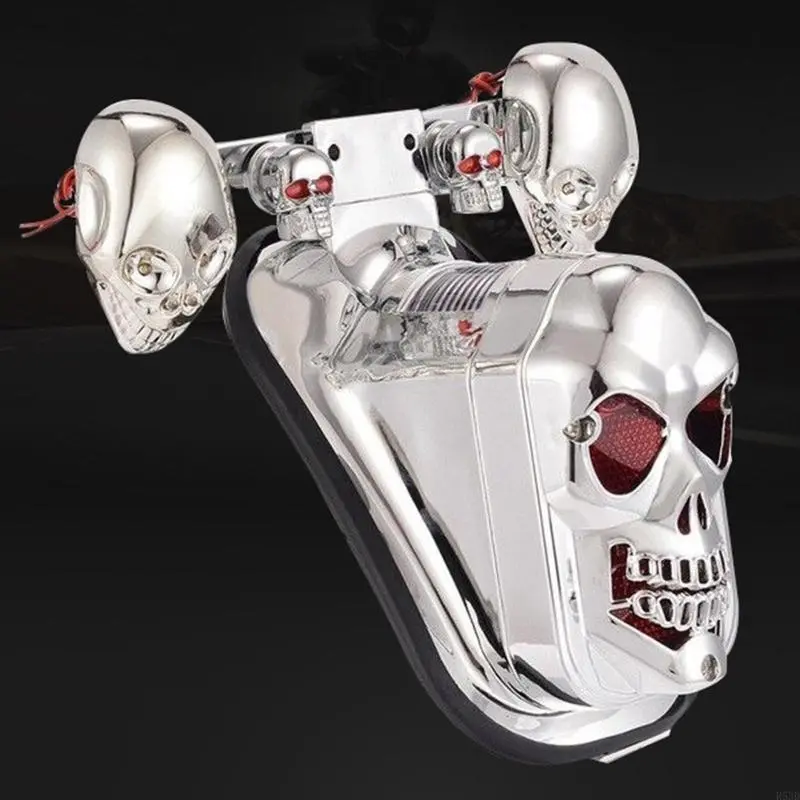 R53D Motorcycle 12V Turn Signals Skull Tail Light Rear Brake Lamp