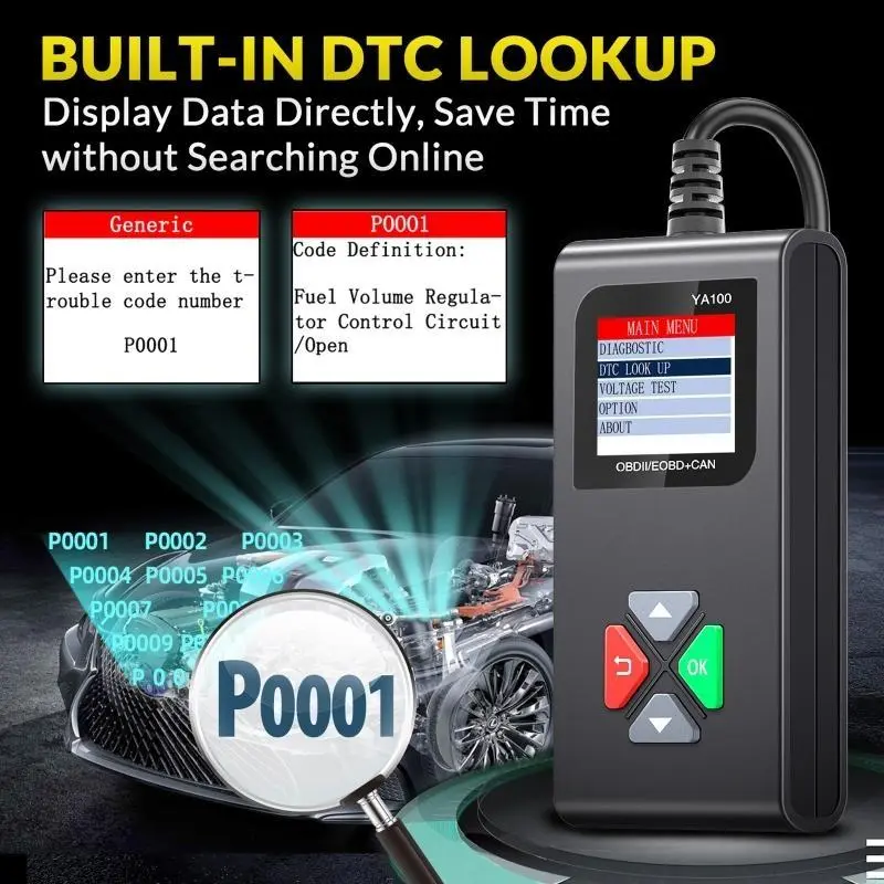 R53D Car Diagnostic Scan Tool Vehicle Scanner OBD2 Automobile Code Reader Car Accessories with TFT Screen