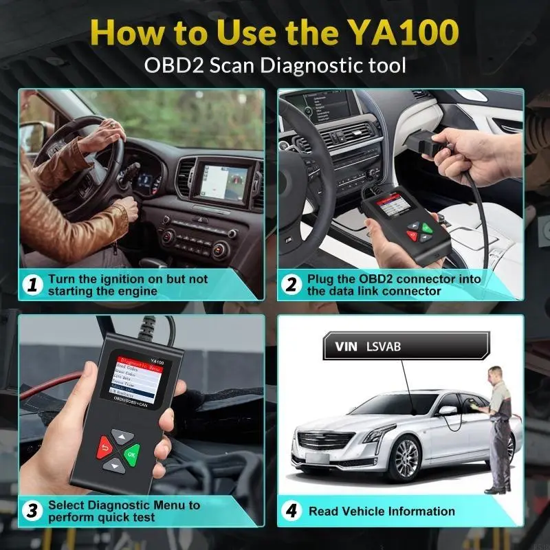 R53D Car Diagnostic Scan Tool Vehicle Scanner OBD2 Automobile Code Reader Car Accessories with TFT Screen