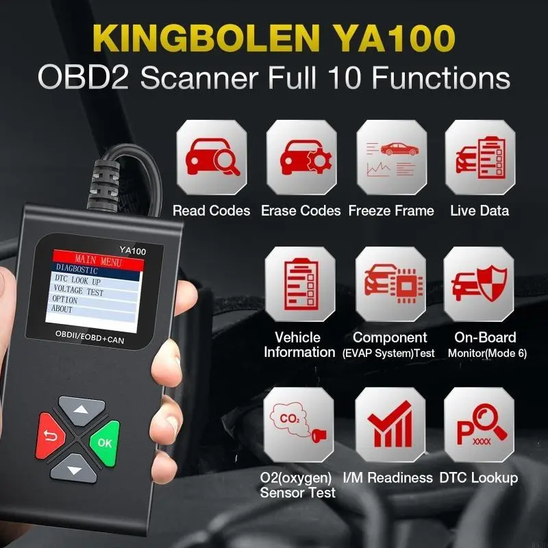 R53D Car Diagnostic Scan Tool Vehicle Scanner OBD2 Automobile Code Reader Car Accessories with TFT Screen