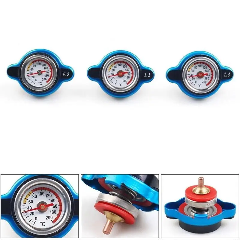 R53D High Pressure Radiator with Temperature Gauge 0.9 Bar/ 1.1 Bar/1.3 Bar Universal Radiator for Car Motorcycle