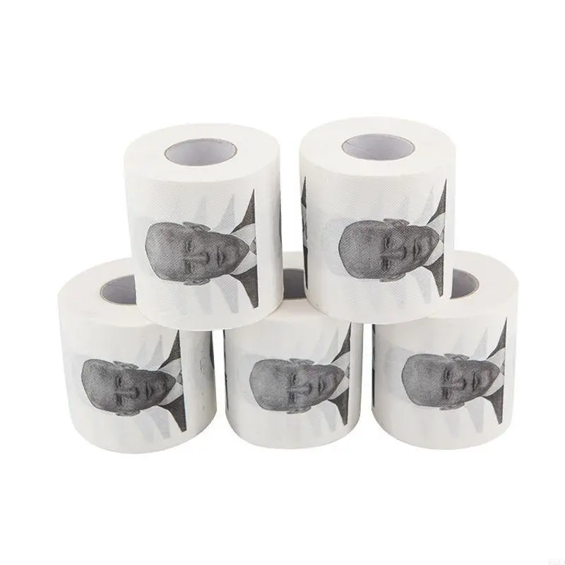 R53D Joe Biden Pattern Printed Toilet Paper Roll Novelty Gift Bathroom Paper 3 Layer