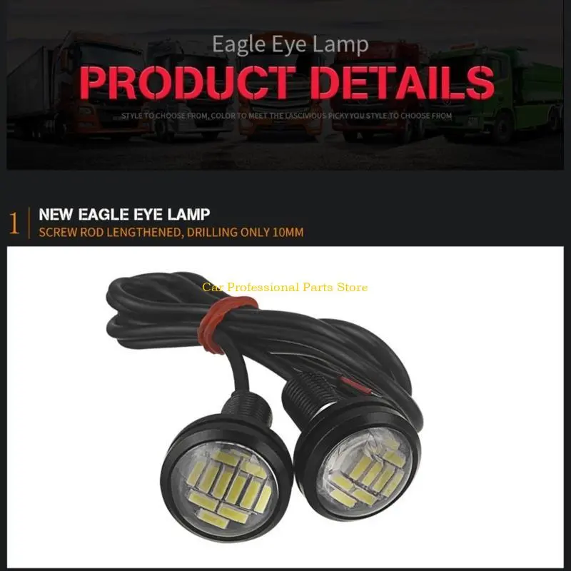 R53D Auto License Plate Lamps Working Light Eye LED 23mm 4014 12SMD Waterproof