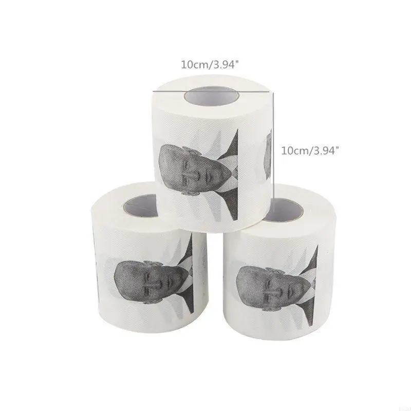 R53D Joe Biden Pattern Printed Toilet Paper Roll Novelty Gift Bathroom Paper 3 Layer