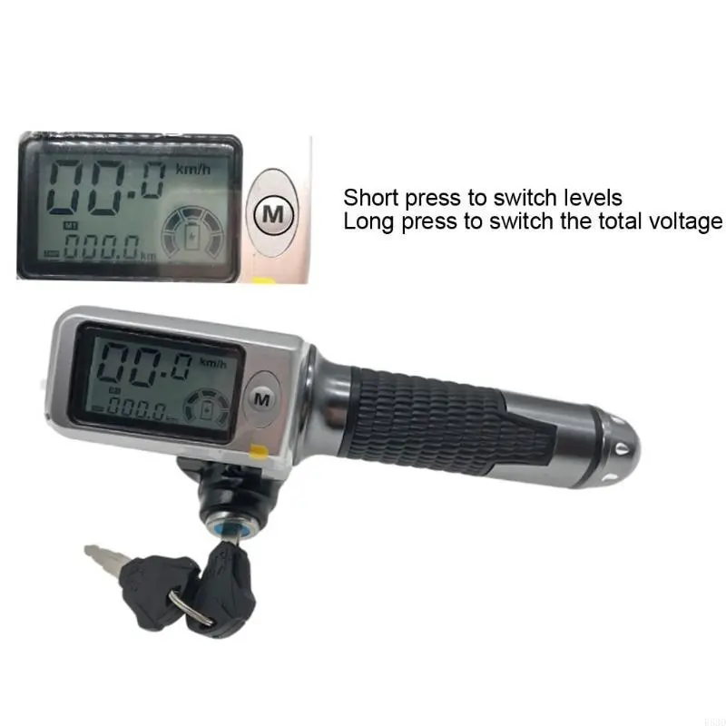 R53D Throttle Grip 36V/48V/60VLcd DisplaySpeedometer/Odometer For Electric Scooter