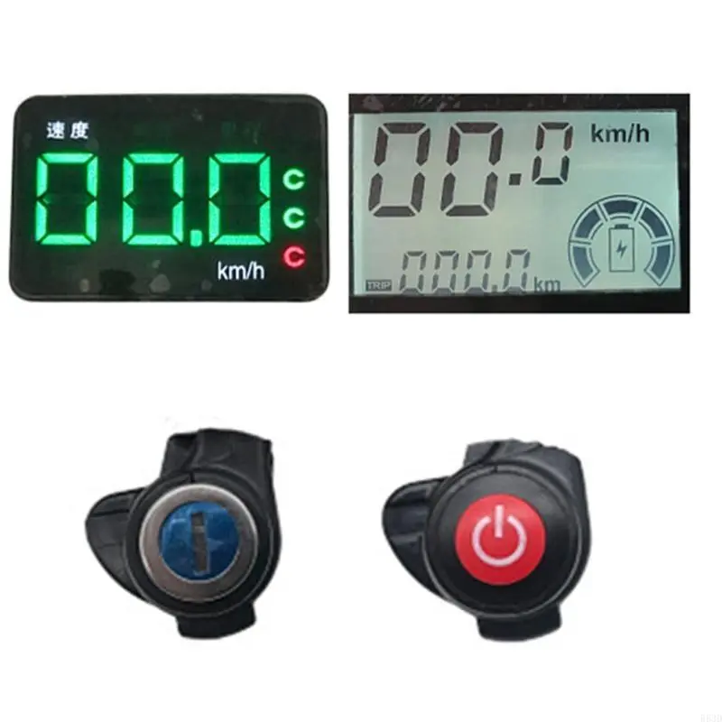 R53D Throttle Grip 36V/48V/60VLcd DisplaySpeedometer/Odometer For Electric Scooter
