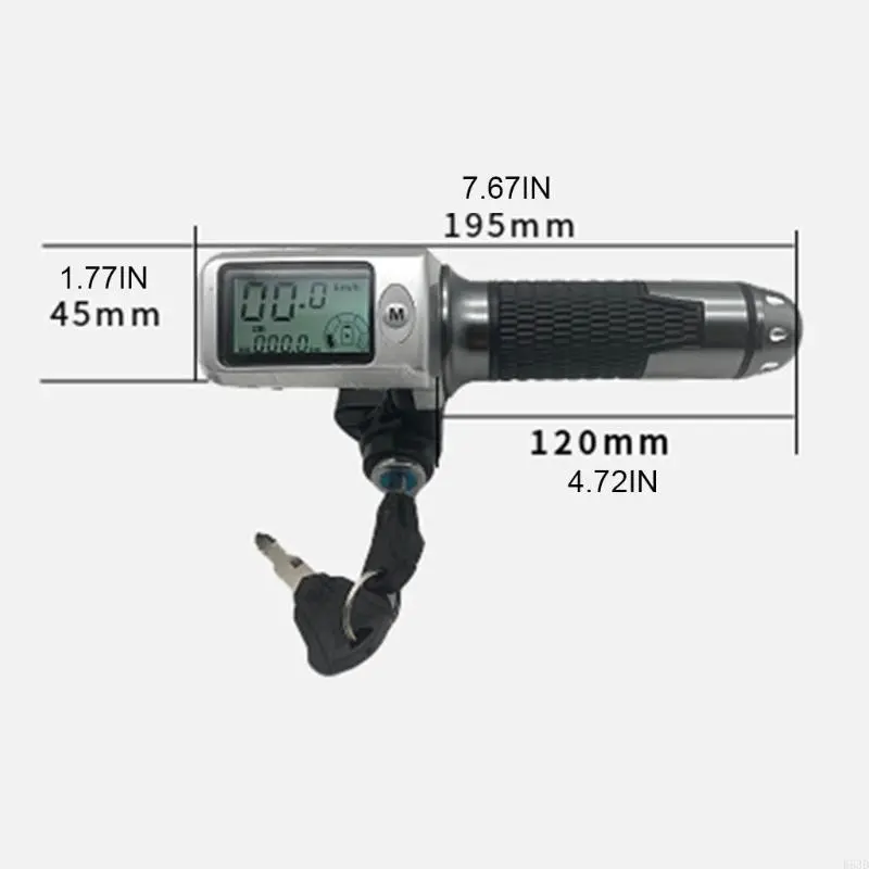 R53D Throttle Grip 36V/48V/60VLcd DisplaySpeedometer/Odometer For Electric Scooter