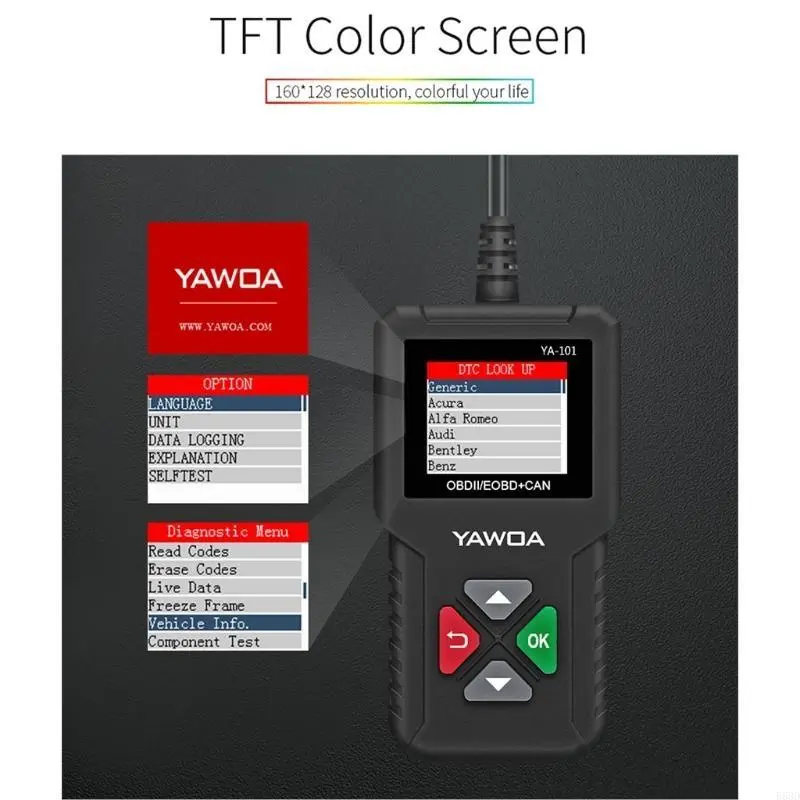 R53D OBD2 Scanner All Purpose Car Engine Error Code Reader with Battery Test Supporting Multi-language Scan Tool