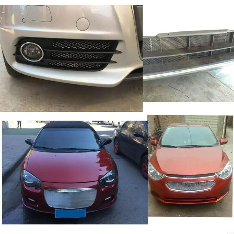 R53D Universal 8x25MM Auto Cooling Hexagonal Aluminum Mesh Grill Cover Bumper Hood Vent Grille Net Protect Intercooler