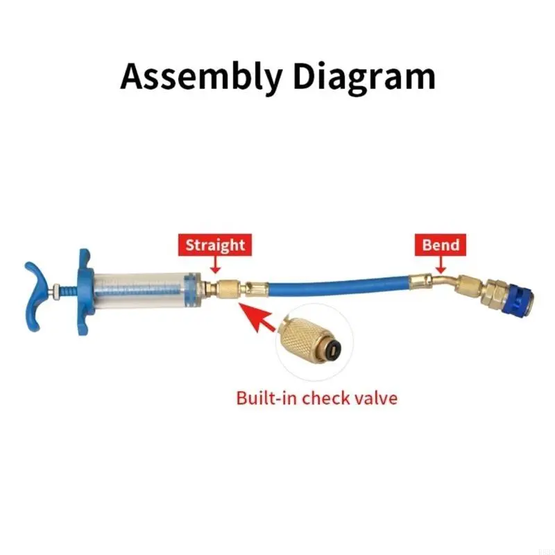 R53D Oil and Dye Injector with 1/4" SAE, Auto Injections Tool Filler Liquid Oil Coolant Filler Tube Car Accessories