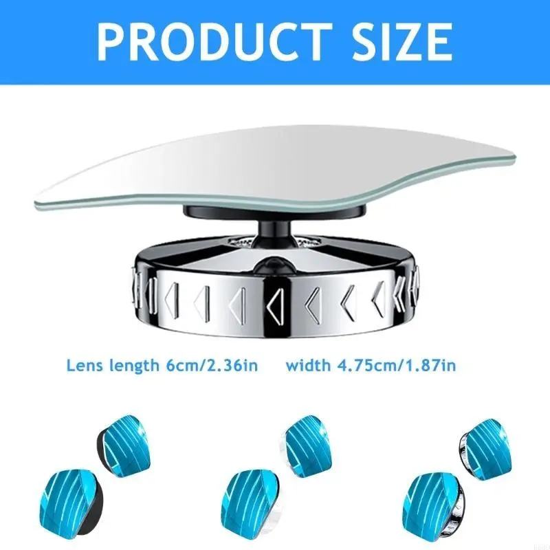 R53D 360 on Rear View Auxiliary Blind Spots Glass Wide Car Truck SUV