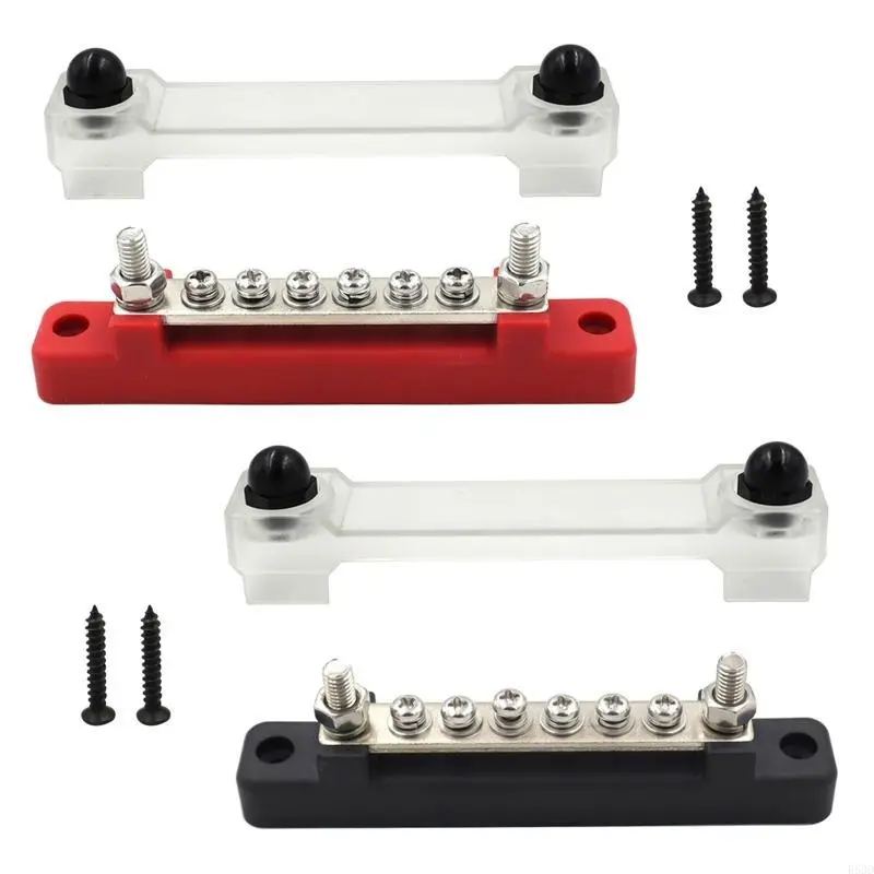 R53D Waterproof Terminal Bus Bar with Transparent Cover 150A Power Distribution for Car Boat Marine RV Terminal Block