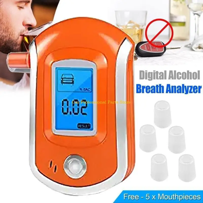 R53D Portable Breathalyzer Breath Tester LCD Display Mini Blowing Tester