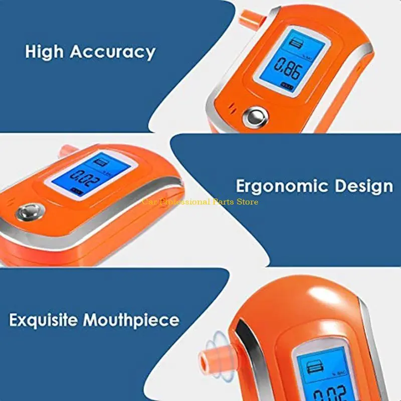 R53D Portable Breathalyzer Breath Tester LCD Display Mini Blowing Tester