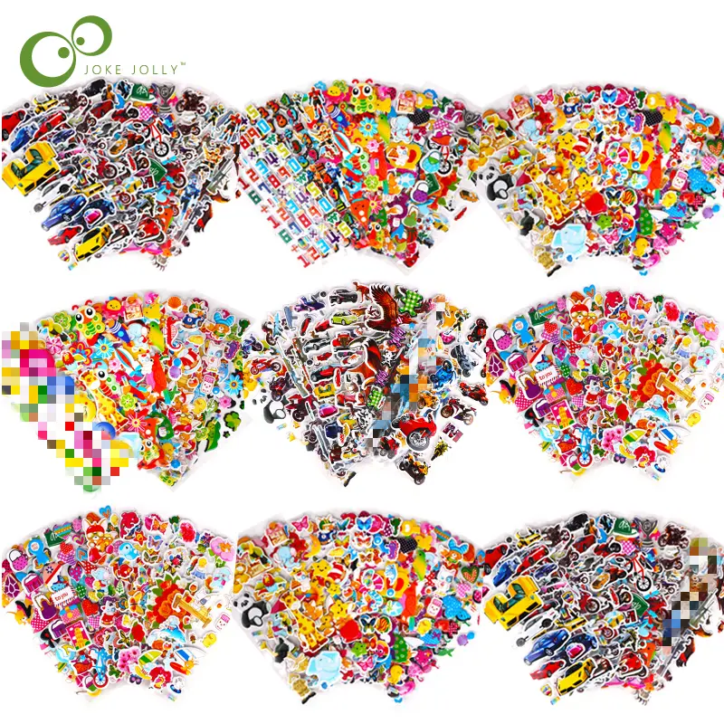 40 Sheets Cartoon Cars Aircraft Animals Princess DIY Stickers Toys PVC Scrapbook for Children Diary Notebook Decoration Gifts