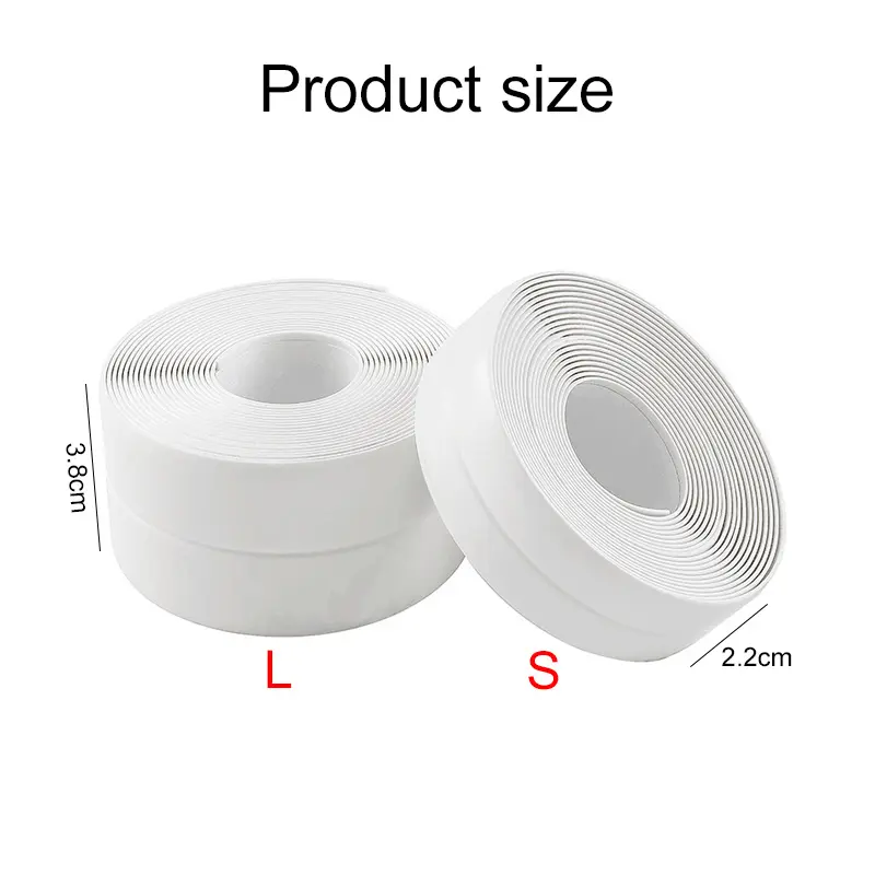 Anti Mold Tape Self Adhesive Waterproof Seal Caulk Tape Suitable For Kitchen and Bathroom Sealing Strip Easy to Clean TMZ