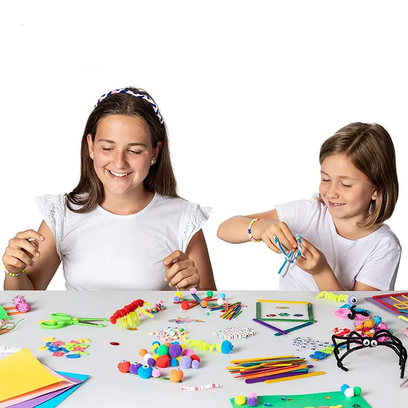 Arts and Crafts Supplies for Kids Crafts Toys with Sequins Diamond Sticker  Foam All in One DIY School Crafting Project for Kids