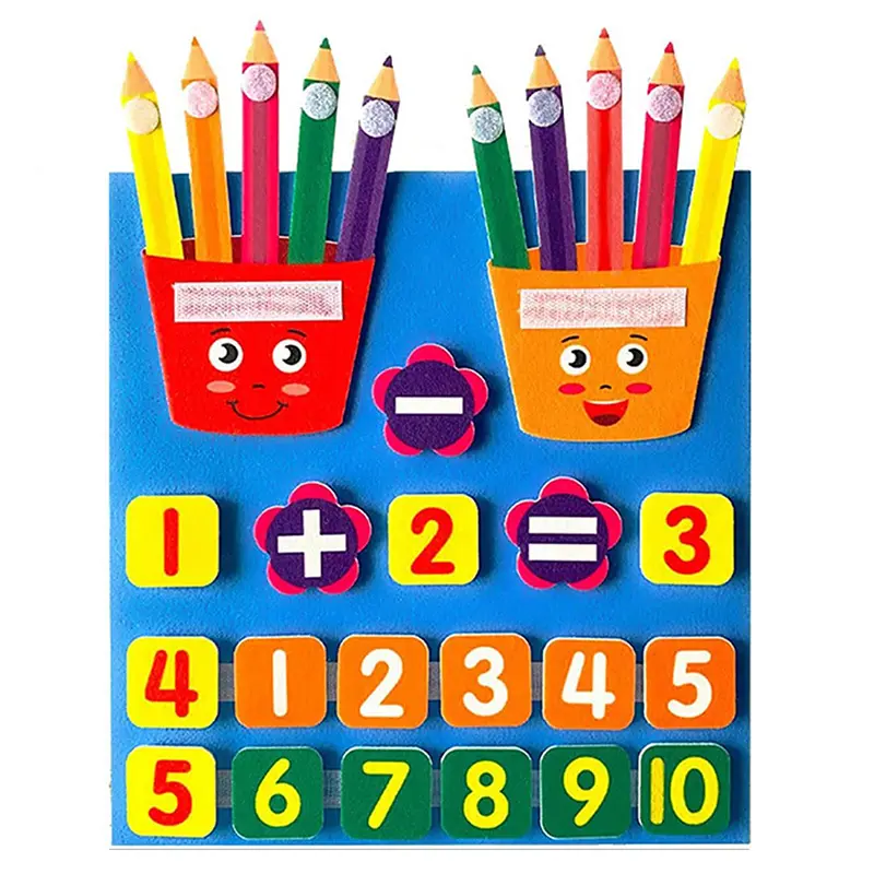 Puzzle Felt Early Education Toys Palm/Pencil Digital Learning Board Addition Subtraction Training Children Enlightenment TMZ