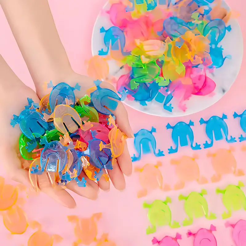 20/40/50PCS Jumping Frogs Random Colour Plastic Bouncing Frogs Desk Game Stress Reliever Toys Party Favor Boys Girls Goodies ZYF