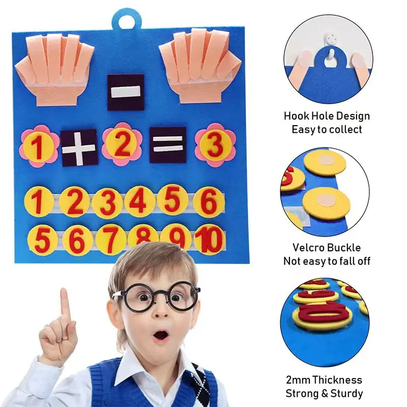 Puzzle Felt Early Education Toys Palm/Pencil Digital Learning Board Addition Subtraction Training Children Enlightenment TMZ