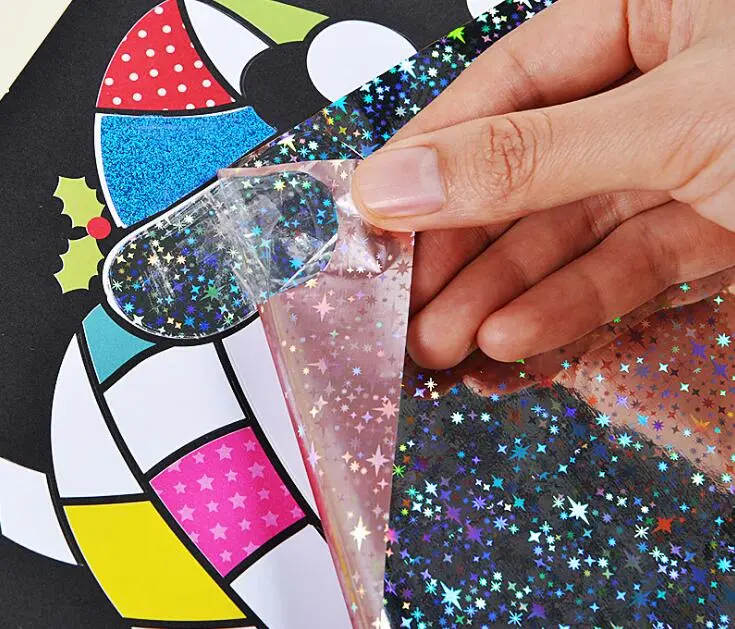 9pcs-15pcs Children's DIY Shining Magic Transfer Colorful sticker Transfer Painting Crafts for Kids Arts Crafts Toys Gift