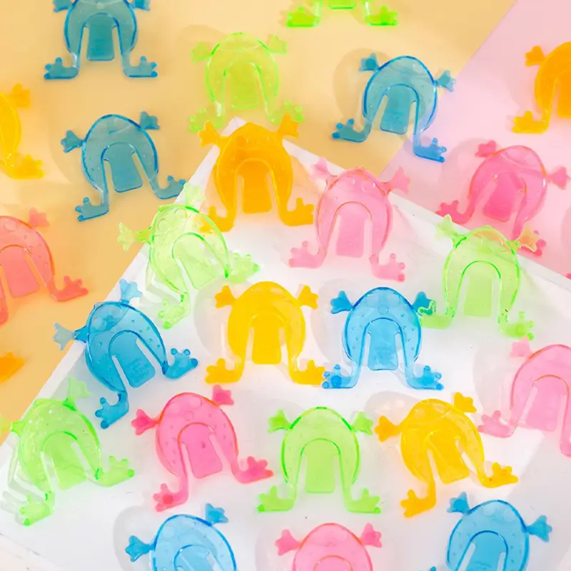 20/40/50PCS Jumping Frogs Random Colour Plastic Bouncing Frogs Desk Game Stress Reliever Toys Party Favor Boys Girls Goodies ZYF