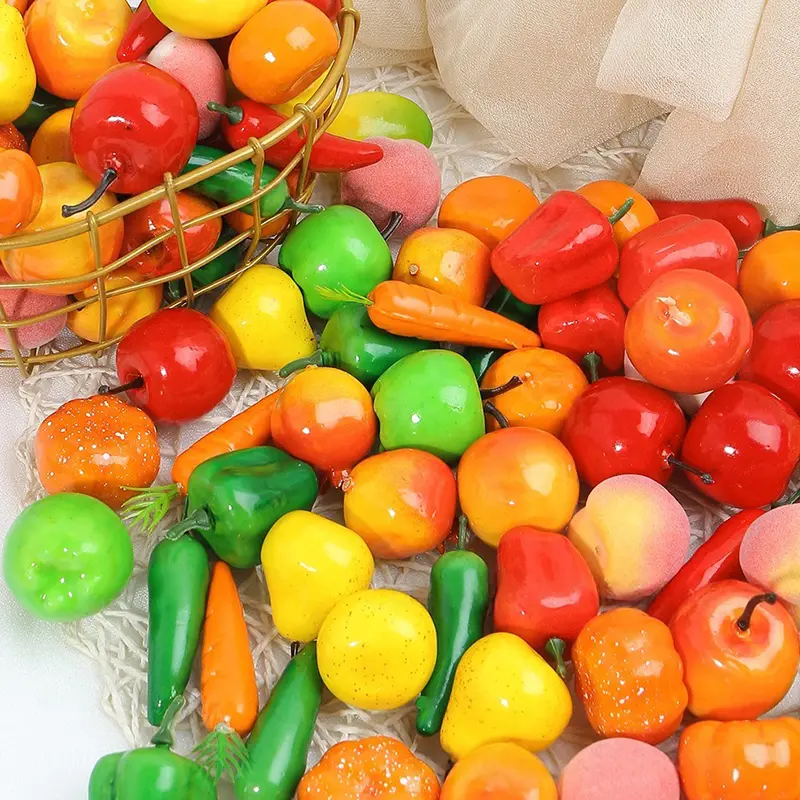 20PCS/Lot Simulated Fruit Vegetable Mini Foam Models DIY Handicraft Supplies Festival Decoration Materials Photography Props ZYF