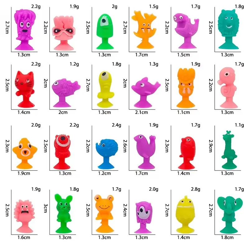 10~60pcs Mini Suction Cup Doll Silicone Household Ornaments DIY Office Desktop Decorations Micro Model Decorative Products TMZ