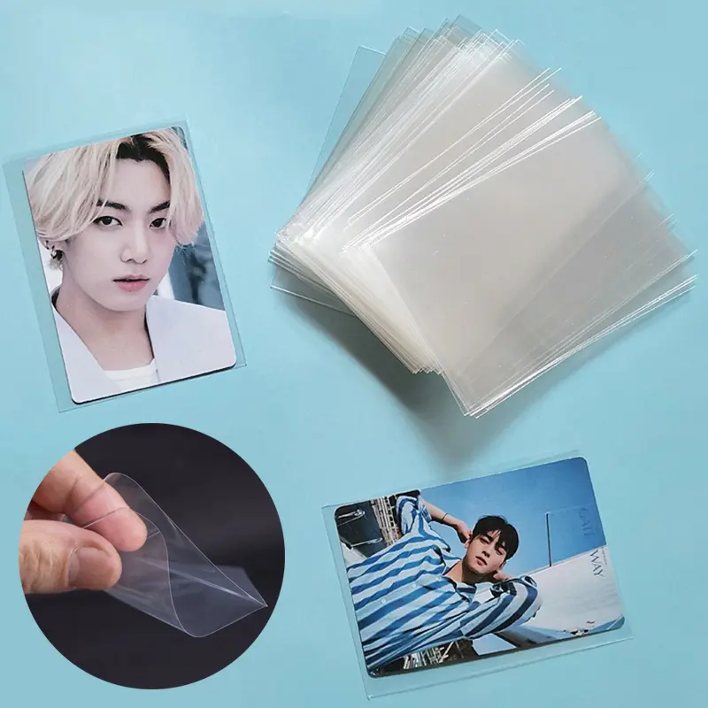 ﻿ Transparent Card Sleeves 200PCS Cards Protector 65*90mm Sealed /Unsealed Idol Album Football Star Board Game Card Sleeves ZYF