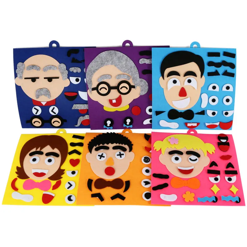 Emoticons Felt Non Woven Fabric Palm Christmas Thanksgiving Festival Gathering Gifts for Children Party Favors Reusable TMZ