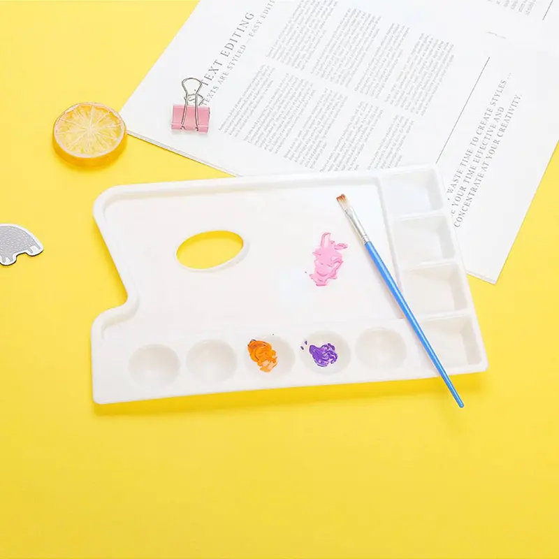 Children Painting Toy Color Palette White Plastic Multi Grid Pigment Tray Children Acrylic Watercolor Palette Drawing TMZ