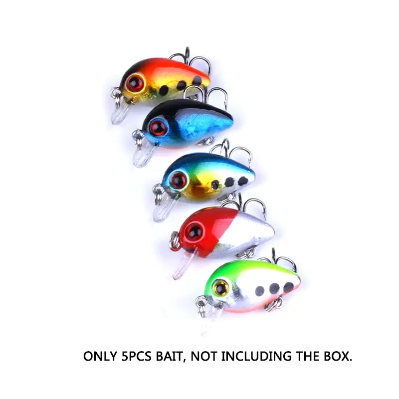 5Pcs Mini Fishing Lure Set 3cm 2/1.5g Artificial Fish Baits Topwater Crankbaits Wobblers Crank For Bass Fishing Swimbait Pesca