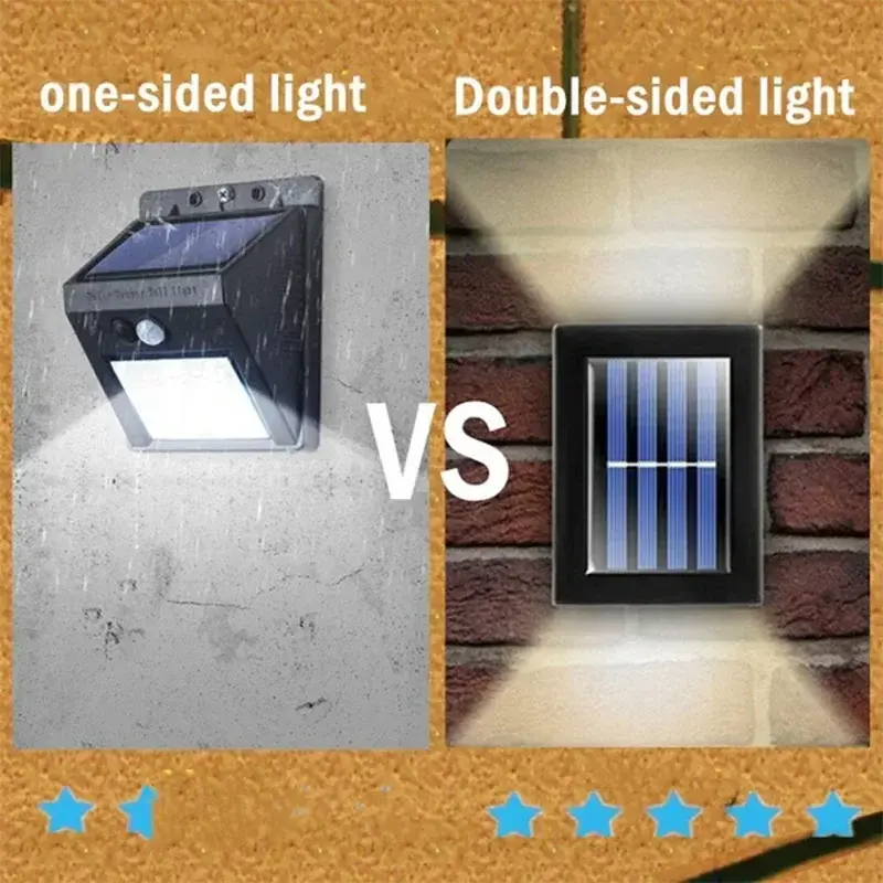 1~8PCS Solar LED Light Outdoor Waterproof Up and Down Luminous Lighting Wall Spot Lamp Stairs Fence Sunlight Garden Decoration