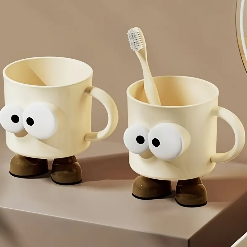 1pc Couple Toothbrush Cup, Cute Cartoon Home Use Mouthwash Cup