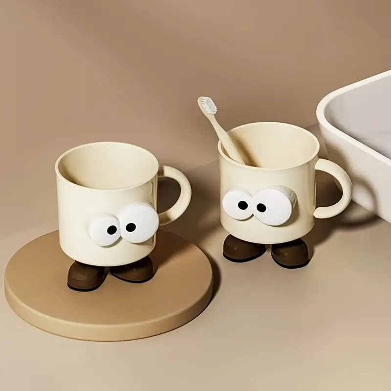 1pc Couple Toothbrush Cup, Cute Cartoon Home Use Mouthwash Cup