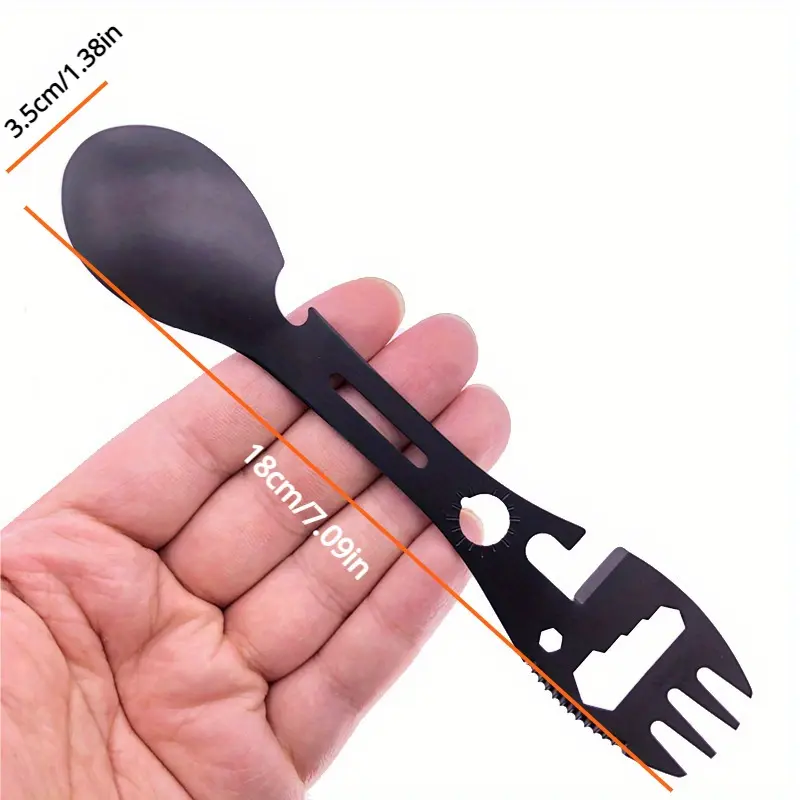 1PC 10 in 1 Outdoor Multi functional Wrench Bottle Opener Spoon Can Opener Harpoon Spoon Camping Tableware Supplies