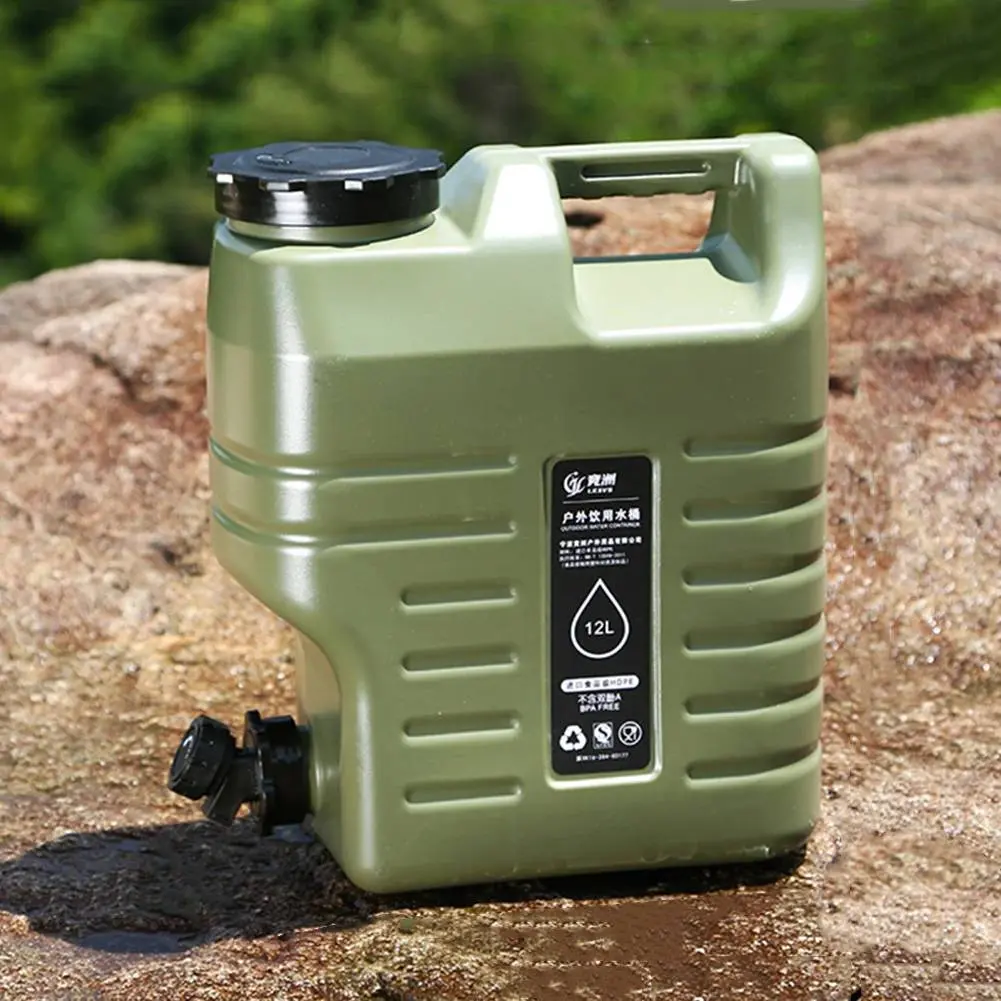 5/6/8/10/13/18/20L Camping Bucket Waterbag Large Capacity Water Pouch Detachable Faucet Driving Water Tank Travel Water Canister