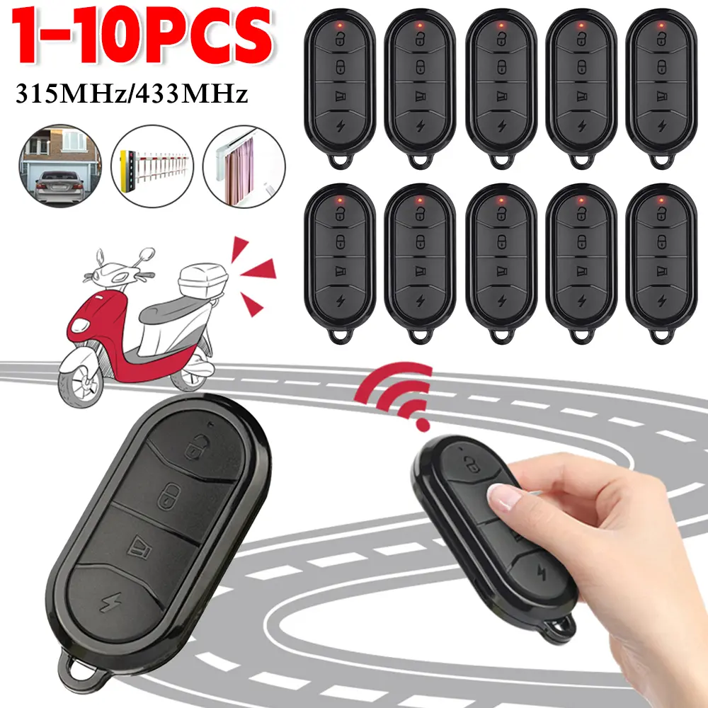 1-10PCS Copy Remote Control 315MHz 433MHz Cloning Duplicator 4 Buttons Key Fob Universal Garage Door Control for Smart Home