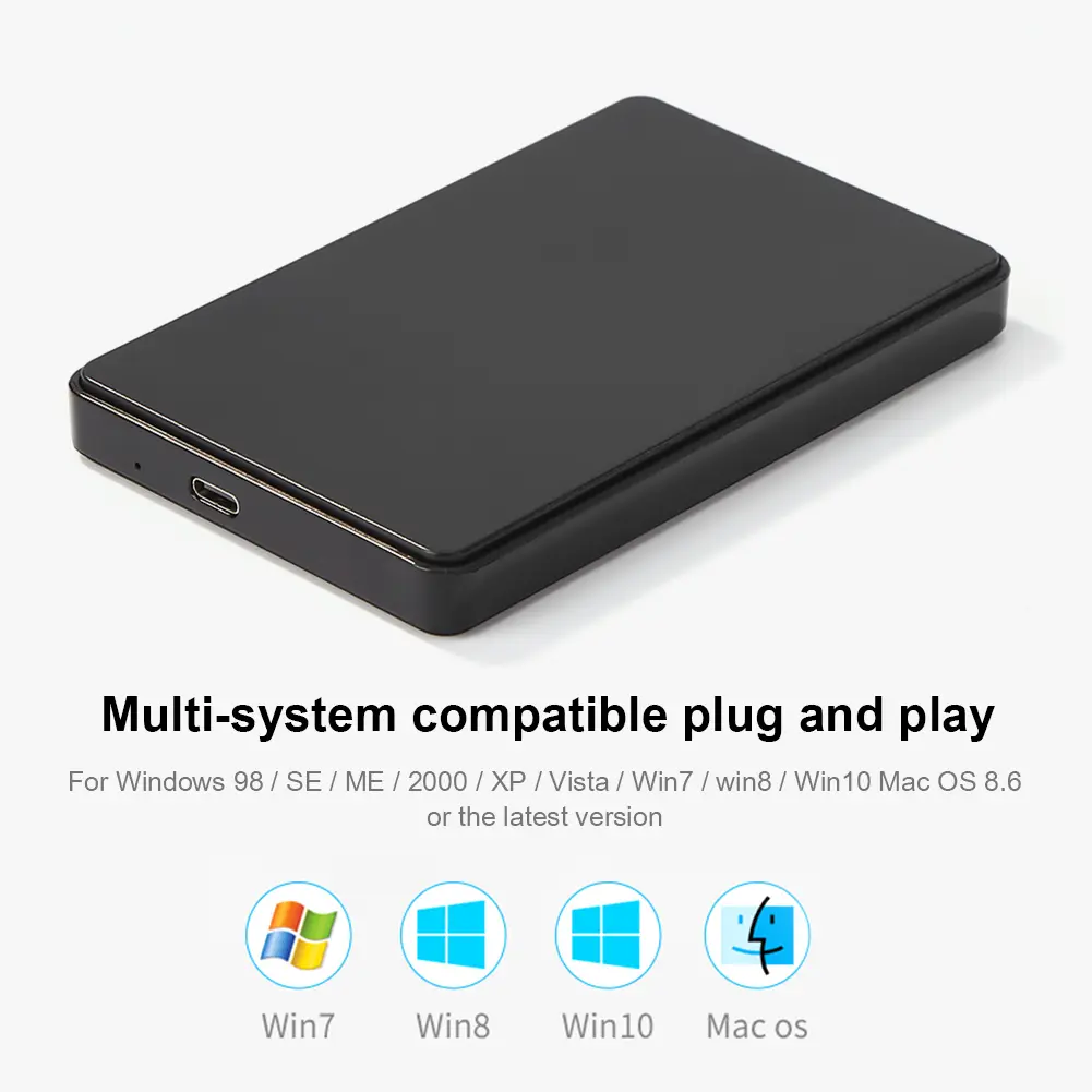 Portable USB3.1 Type C 2.5'' Hard Drive Enclosure Mobile HDD Box SATA 1/2/3 SSD Case for pc External Hard disk With USB C Cable