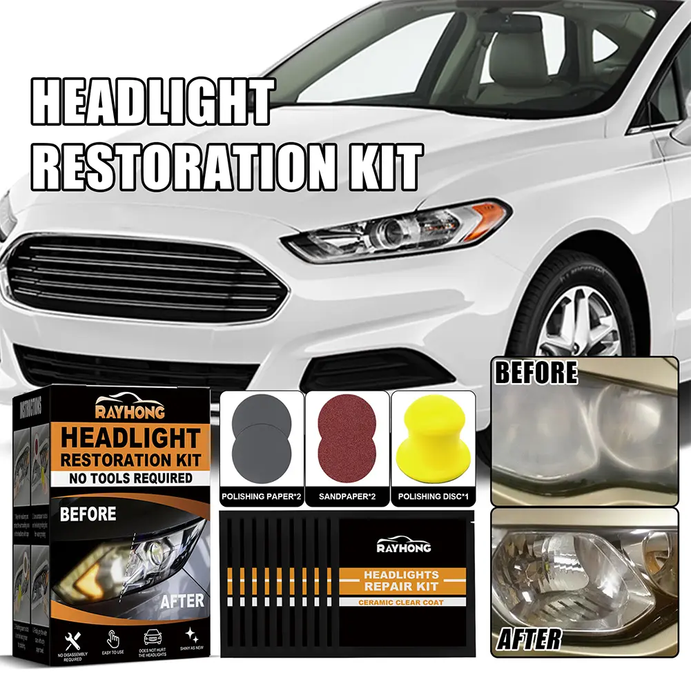 Ceramic Headlight Restoration Kit Headlight Cleaner Restorer Kit Ceramic Headlight Polisher for Car Taillight Headlight