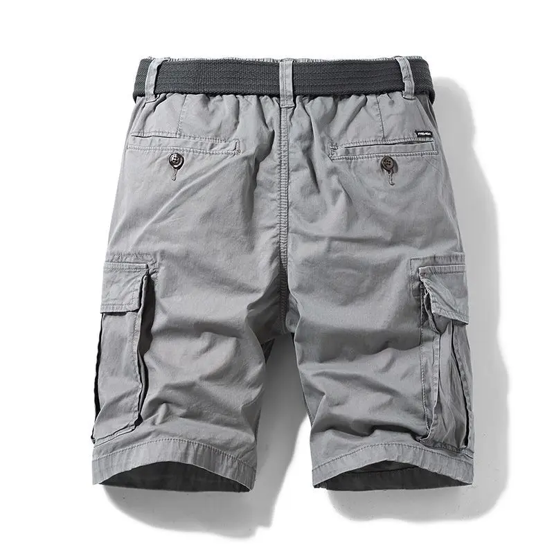 Men's Casual Loose Cotton Work orts American Retro Sle Five-Quarter Length Youth Faion Summer Apparel Straight Leg Fit