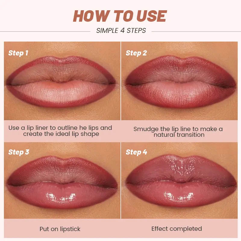 Pudaier Lip Line Wet Gloss Lip Oil Gift Set - Mirror Gloss, Moisturizing and Long-lasting, Daily Natural Nourishing Smudge, Gift