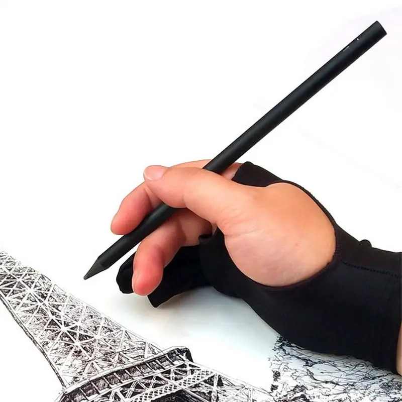 Two Finger Drawing Gloves Antitouch Glove Graphic Tablet Gloves for Tablet Touch Screen Drawing Antimistouch Glove