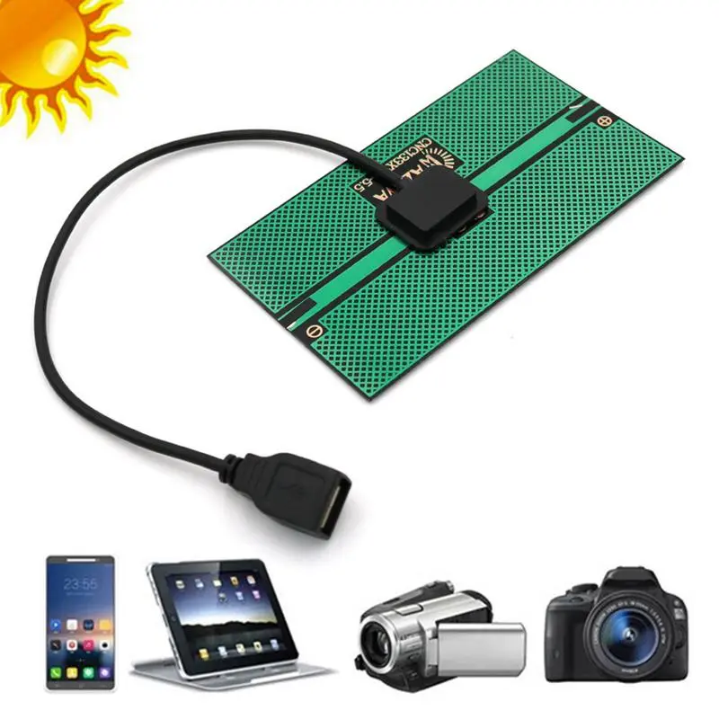 1.65W 5.5V Portable Solar Panel Charger Portable Solar Panel Mini 5.5V Solar Charger Outdoor Hiking Solar Panel for Phone Tablet