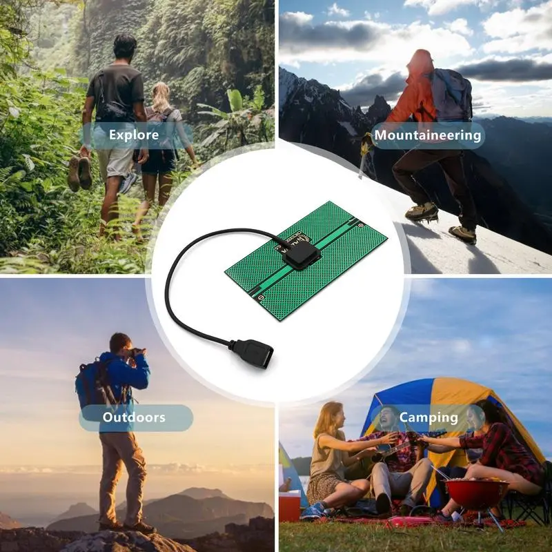 1.65W 5.5V Portable Solar Panel Charger Portable Solar Panel Mini 5.5V Solar Charger Outdoor Hiking Solar Panel for Phone Tablet