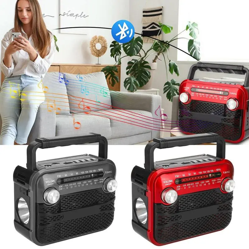Solar Radio Solar powered USB rechargeable emergency radio Portable Flashlight Outdoor Power Bank Emergency LED Flashlight