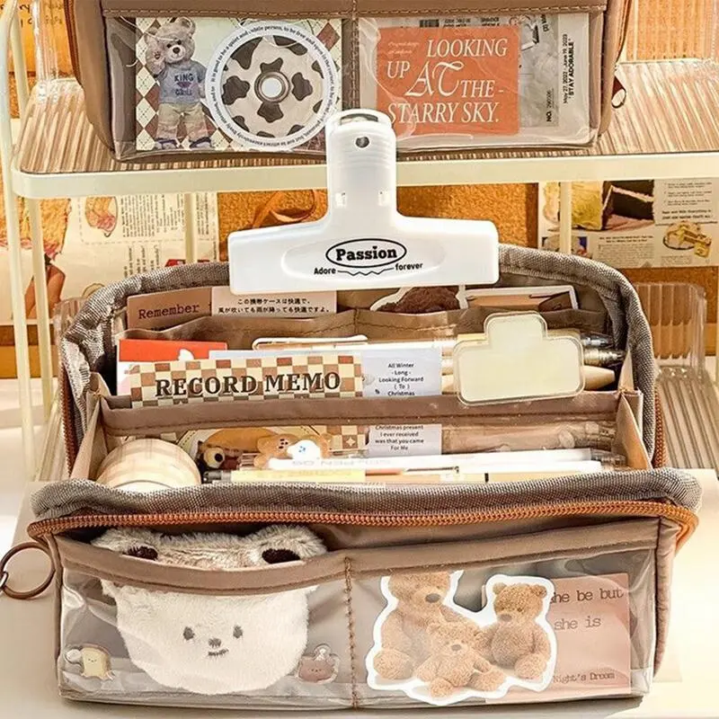 Large Capacity Pencil Bag Capybara Pencil Holder Multi-functional Pen Case Capybara Cartoon Stationery Holder Bag School Supply