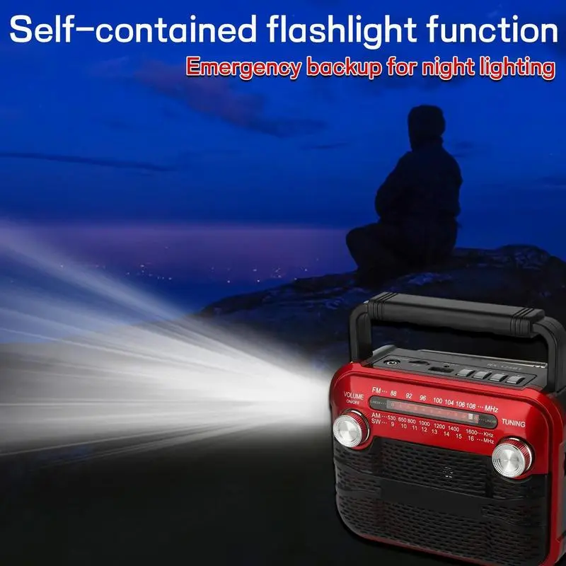 Solar Radio Solar powered USB rechargeable emergency radio Portable Flashlight Outdoor Power Bank Emergency LED Flashlight