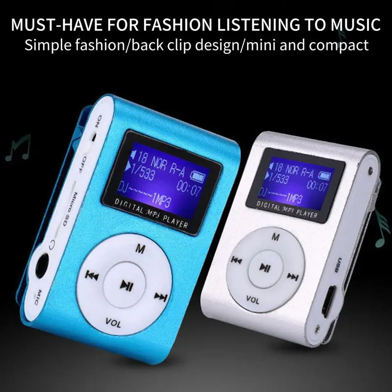 Mini Mp3 Player Mini Portable MP3 Player Mini MP3 Music Player Student Walkman Gifts With Clip Design for Adult and Colleage